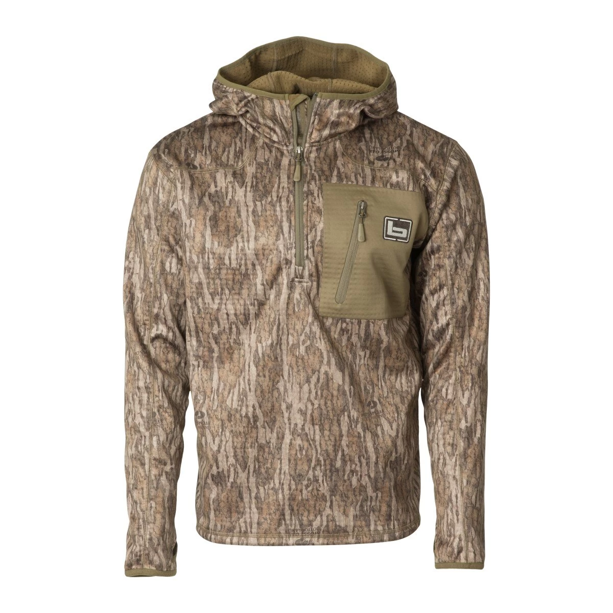 Banded Hooded Mid Layer 1/4 Zip Fleece Pullover - Image 2