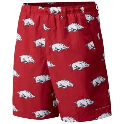 Columbia Mens Collegiate Backcast Shorts- Arkansas