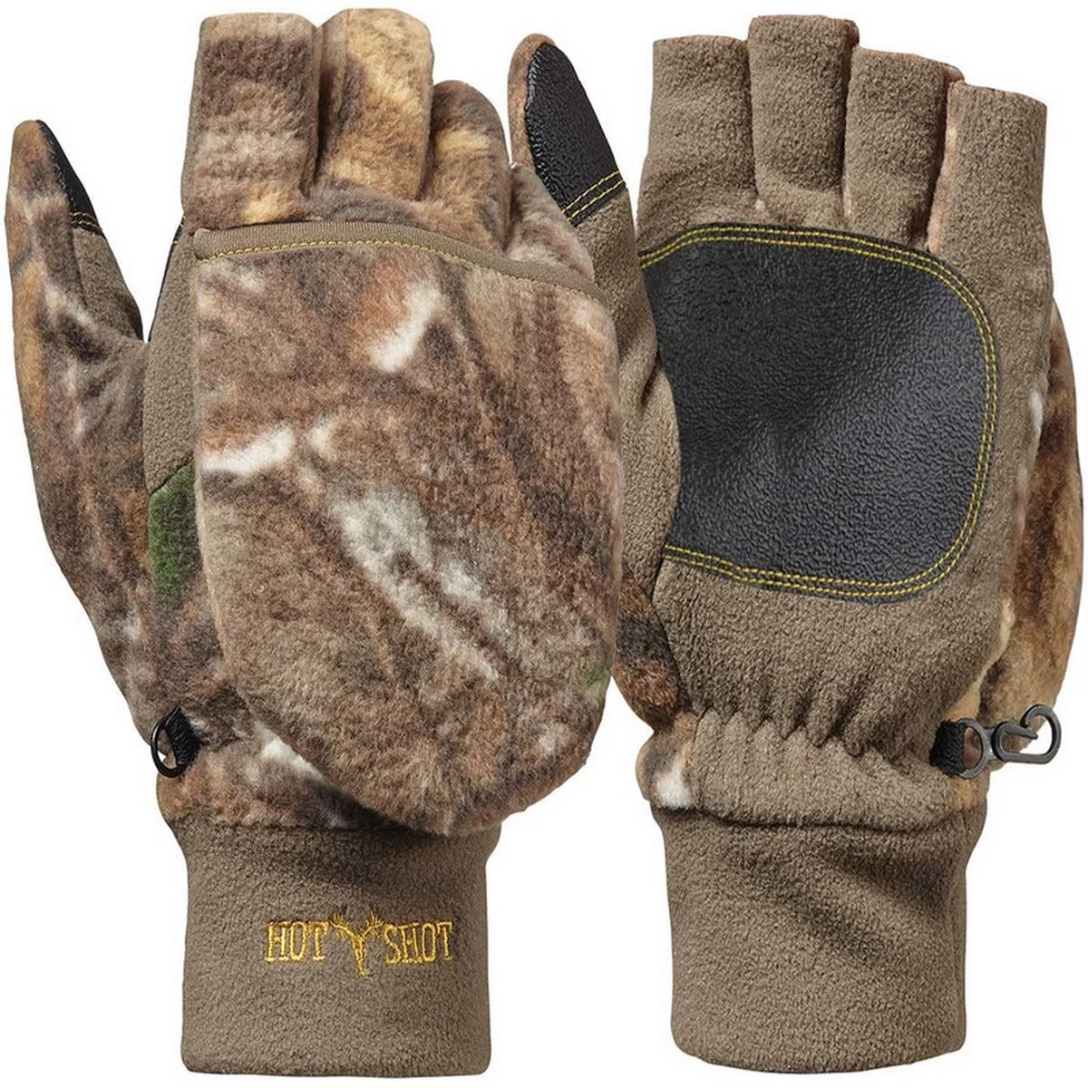 Jacob Ash Hot Shot Men's Bulls-Eye Fleece Pop-Top Insulated Gloves