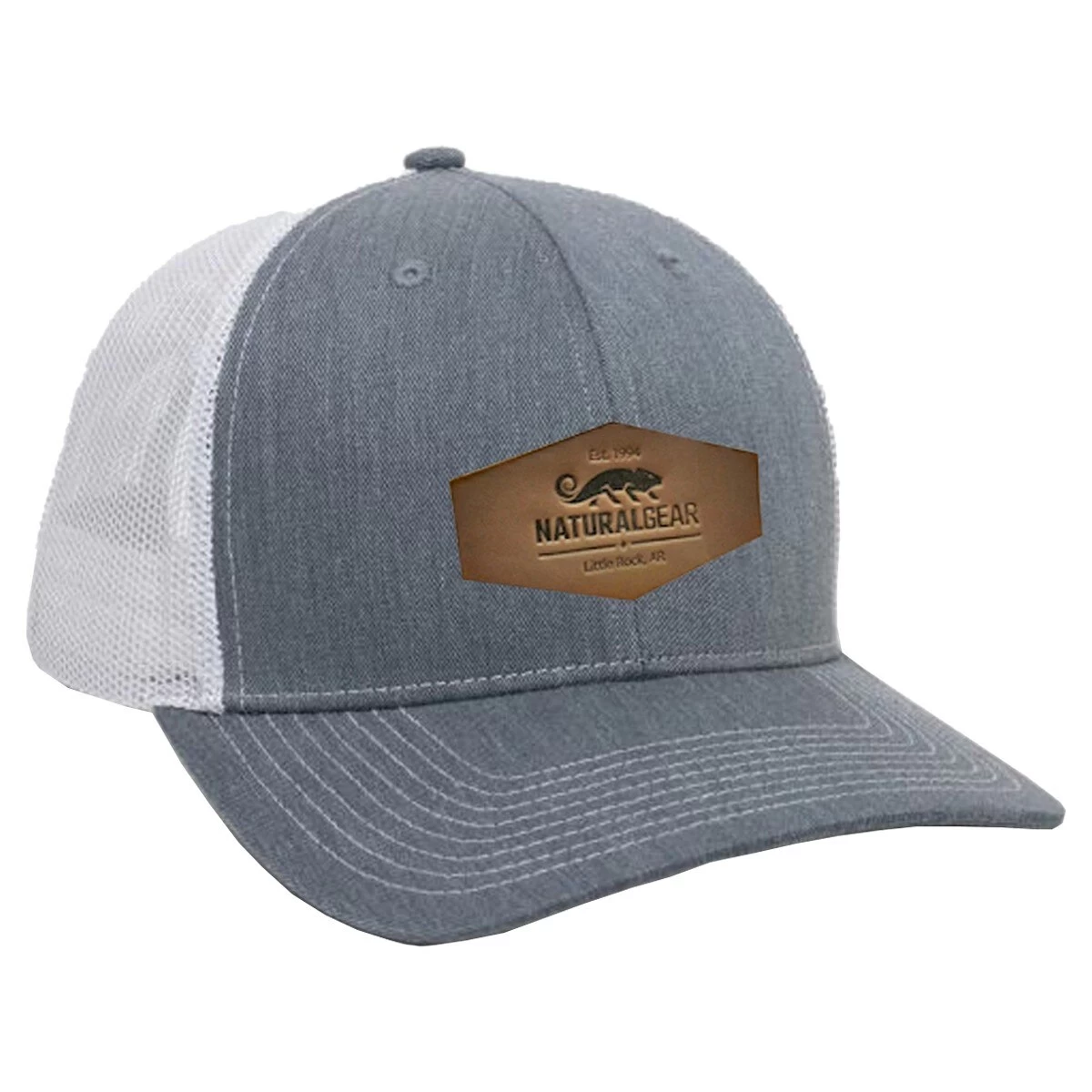 Natural Gear Mid Pro Leather Patch Trucker Cap