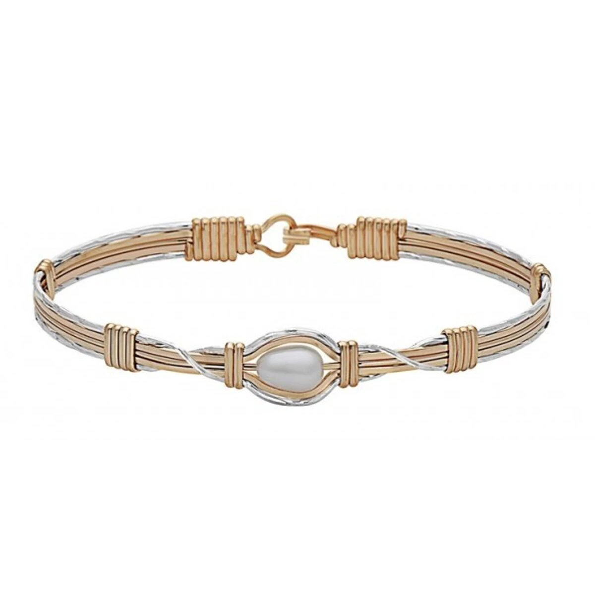 Ronaldo Hold Me Bracelet - Silver & Gold With Pearl