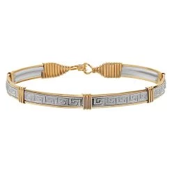Ronaldo Silver And Gold Small Greek Key Bracelet